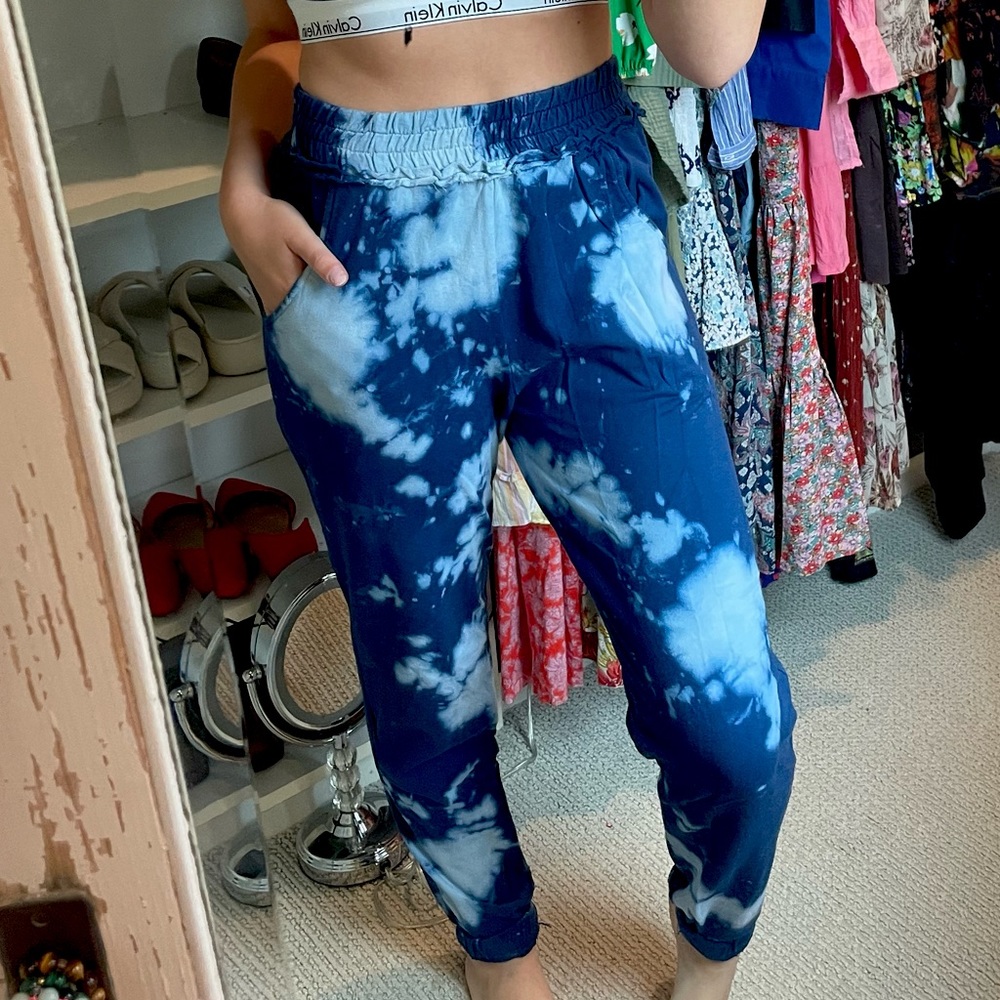 Blue tie dye Sweatpants
